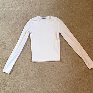 Zara White Long Sleeve Top